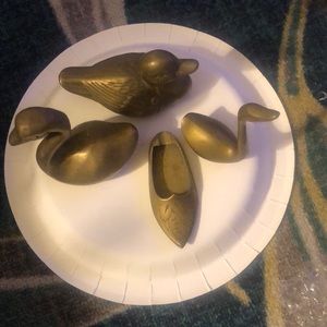 Vintage brass little ducks